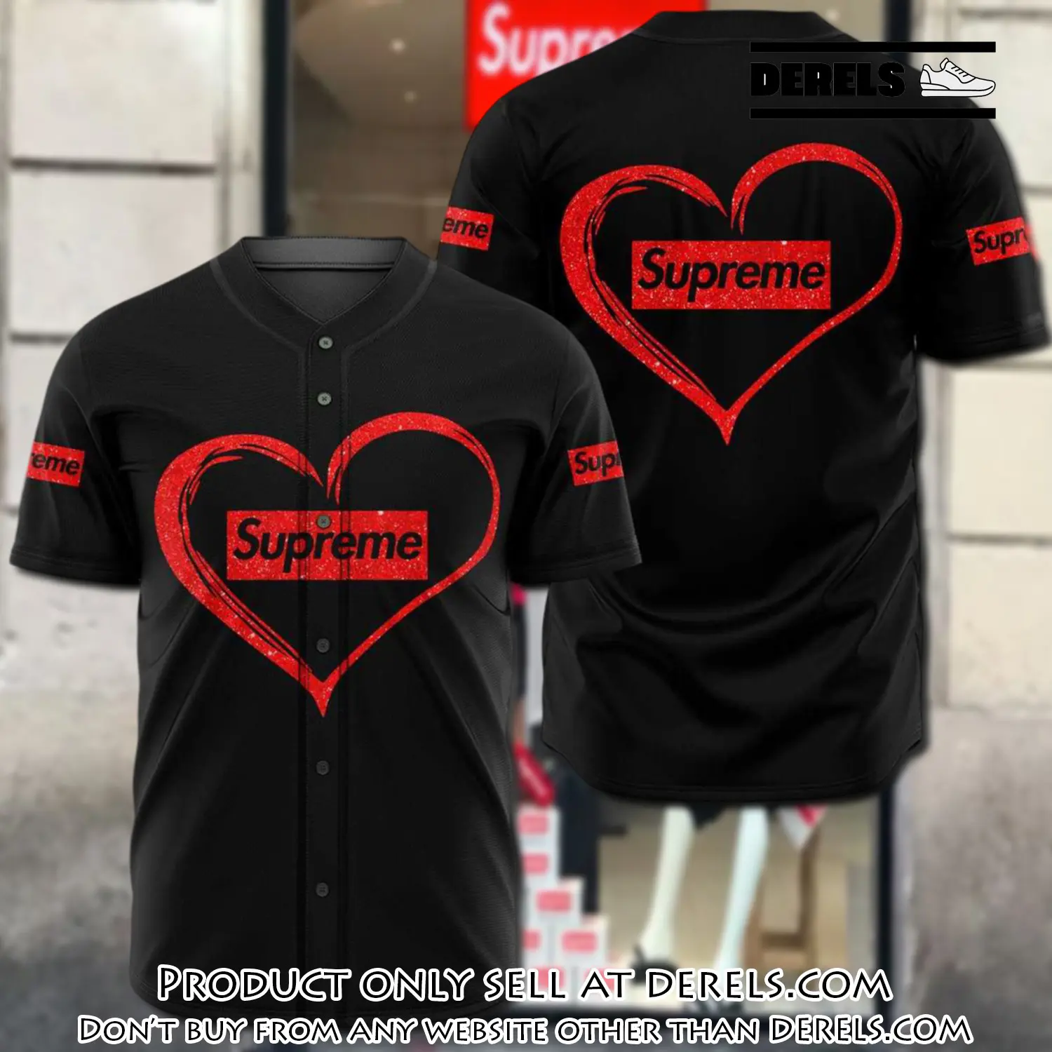 Supreme heart baseball jersey shirt luxury bjs1242 dr1100522